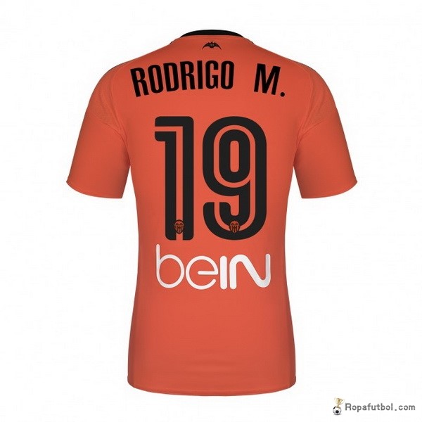 Camiseta Valencia Replica Tercera Ropa Rodrigo M 2016/17 Naranja